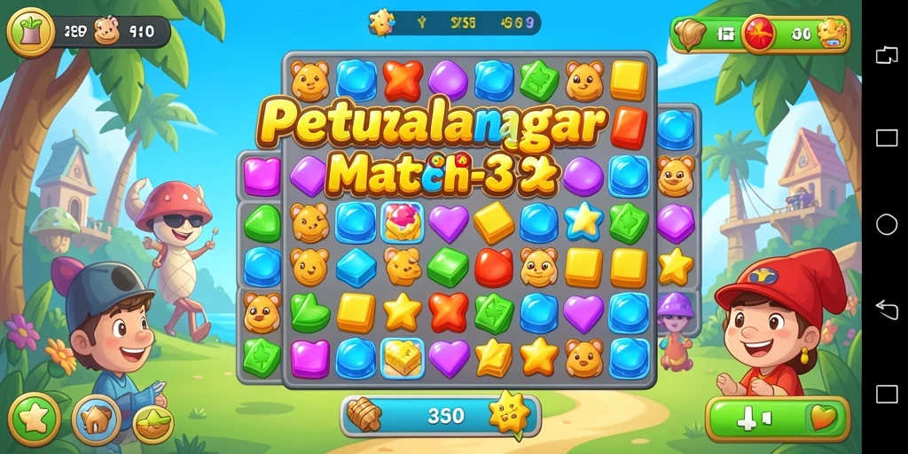 Gameplay Match-3 yang seru dan menantang di 2757.