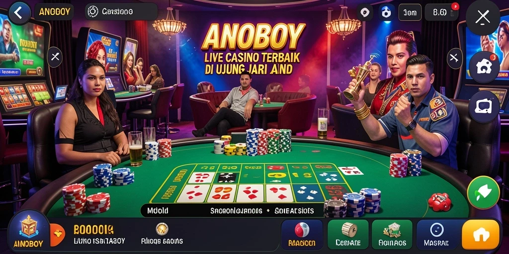 Tampilan menarik dan interaktif dari gameplay Live Casino ANOBOY.