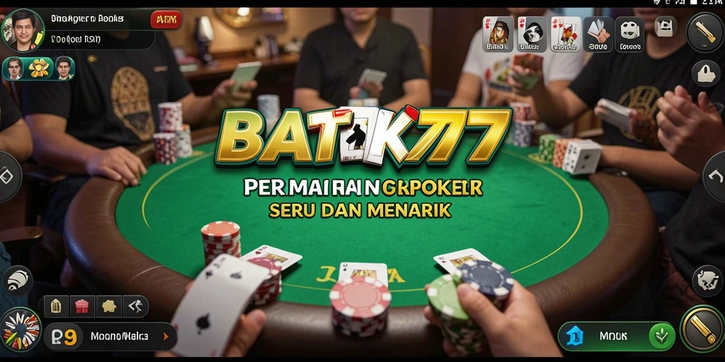 Tampilan gameplay <strong>BATIK77</strong> yang menarik dan interaktif saat bermain Poker.