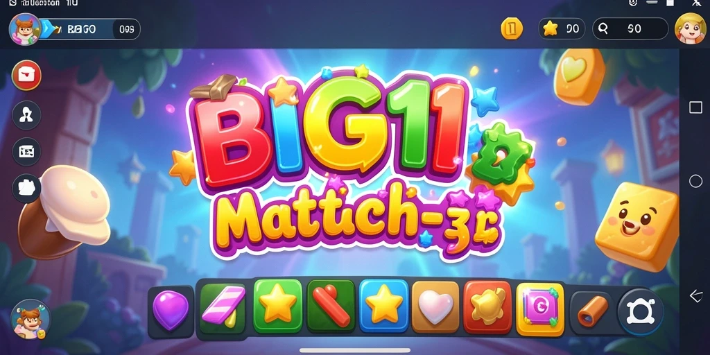 Tangkapan layar utama BIG11 menampilkan gameplay Match-3 yang menarik.