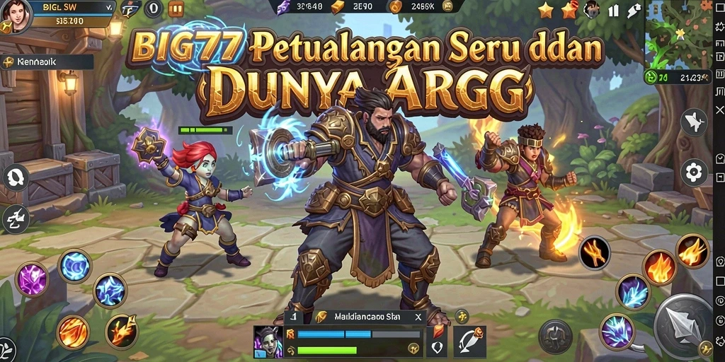Tampilan aksi mendebarkan dalam gameplay ARPG BIG77.