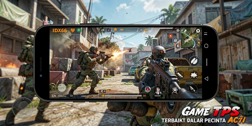 Tangkapan layar gameplay IDX66 menampilkan aksi mendebarkan dalam game TPS.