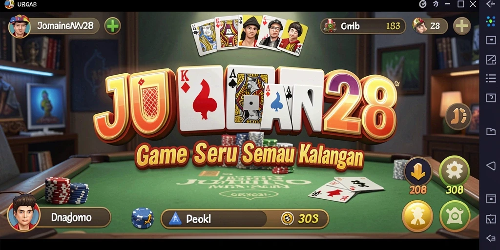 Tampilan gameplay seru dalam JURAGAN28 yang menghadirkan Domino.