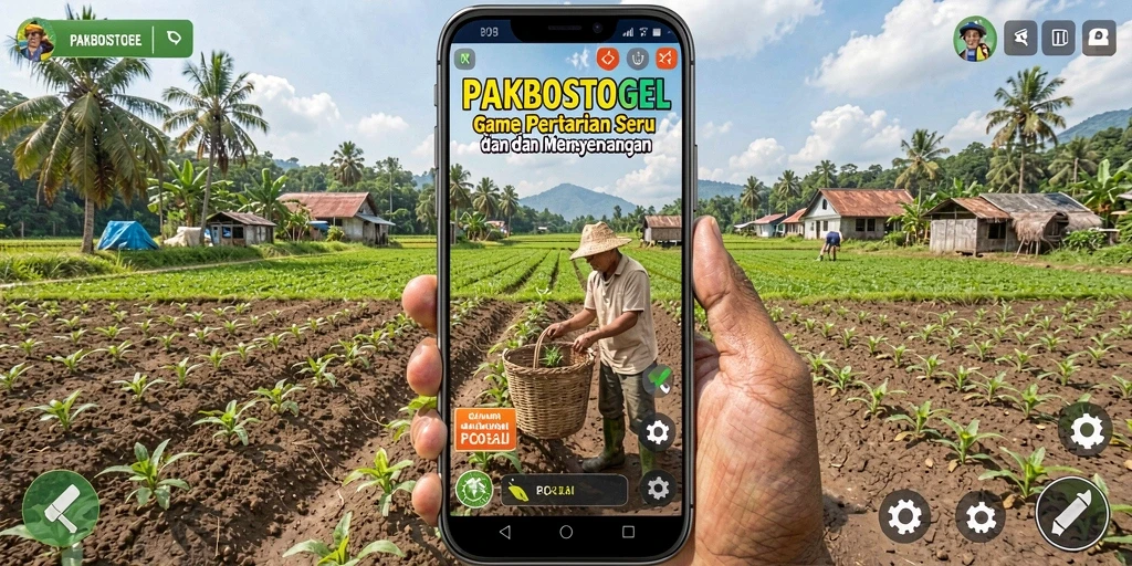 Tampilan seru dari gameplay PAKBOSTOGEL saat bercocok tanam.