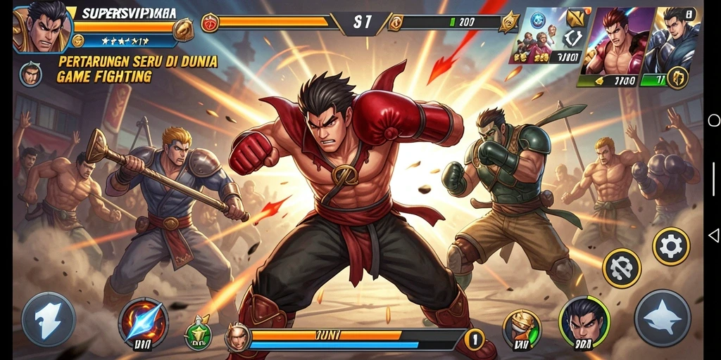 Tampilan gameplay Fighting yang intens dan menegangkan di SUPERSVIP.